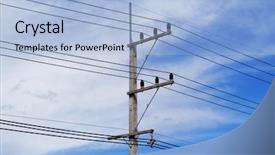  Presentation with pole - PPT layouts with telegraph pole background and a light blue colored foreground