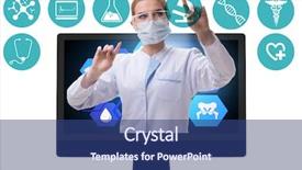  Presentation with telehealth - Colorful PPT theme enhanced with telehealth concept with doctor doing backdrop and a  colored foreground