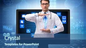  Presentation with telehealth - Cool new PPT theme with telehealth concept with doctor doing backdrop and a ocean colored foreground