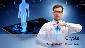  Presentation with telehealth - Colorful slides enhanced with telehealth concept with doctor doing backdrop and a light blue colored foreground