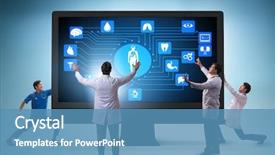  Presentation with remote - Theme enhanced with telehealth concept with doctor doing background and a teal colored foreground