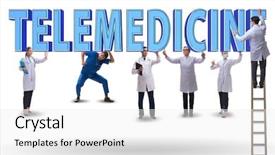  Presentation with telehealth - PPT layouts with telehealth concept with doctor doing background and a white colored foreground