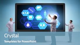  Presentation with telehealth - Audience pleasing presentation consisting of telehealth concept with doctor doing backdrop and a teal colored foreground