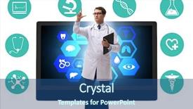  Presentation with telehealth - Cool new presentation with telehealth concept with doctor doing backdrop and a ocean colored foreground