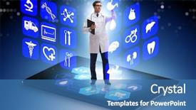  Presentation with telehealth - Presentation theme enhanced with telehealth concept with doctor doing background and a teal colored foreground