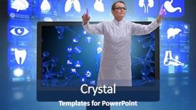  Presentation with telehealth - Presentation theme featuring telehealth concept with doctor doing background and a  colored foreground