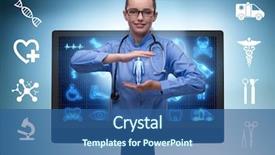  Presentation with telehealth - Beautiful PPT theme featuring telehealth concept with doctor doing backdrop and a ocean colored foreground