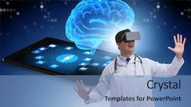  Presentation with telehealth - Colorful slide deck enhanced with telehealth concept with doctor doing backdrop and a light blue colored foreground