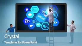  Presentation with telehealth - Presentation having telehealth concept with doctor doing background and a  colored foreground