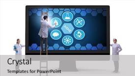  Presentation with telehealth - Colorful slides enhanced with telehealth concept with doctor doing backdrop and a light gray colored foreground