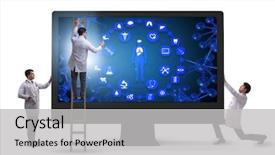  Presentation with telehealth - Slides with telehealth concept with doctor doing background and a  colored foreground