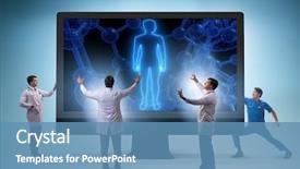  Presentation with telehealth - Audience pleasing theme consisting of telehealth concept with doctor doing backdrop and a  colored foreground