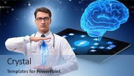  Presentation with telehealth - Beautiful presentation featuring telehealth concept with doctor doing backdrop and a  colored foreground