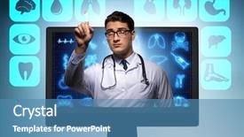  Presentation with telehealth - Audience pleasing PPT layouts consisting of telehealth concept with doctor doing backdrop and a teal colored foreground