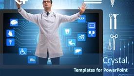  Presentation with telehealth - Theme enhanced with telehealth-concept-with-doctor-doing background and a ocean colored foreground