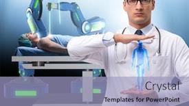  Presentation with telehealth - Cool new slide deck with telehealth-concept-with-doctor-doing backdrop and a light blue colored foreground