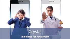  Presentation with telemedicine - Presentation design enhanced with telemedicine-concept-with-doctor-examining background and a ocean colored foreground