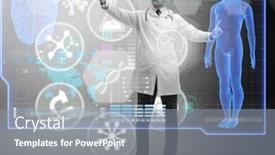  Presentation with telemedicine - Theme with telemedicine-concept-with-doctor-pressing background and a gray colored foreground