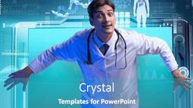  Presentation with telemedicine - Presentation theme consisting of telemedicine-concept-with-doctor background and a teal colored foreground