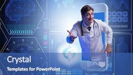  Presentation with telemedicine - PPT layouts with telemedicine concept with doctor background and a ocean colored foreground