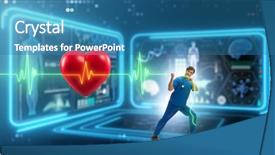  Presentation with cardiologist - Audience pleasing slides consisting of telemedicine concept with heart backdrop and a teal colored foreground