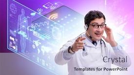  Presentation with diagnostics - Colorful presentation theme enhanced with telemedicine-concept-with-remote-diagnostics backdrop and a lemonade colored foreground