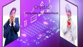  Presentation with diagnostics - PPT theme with telemedicine-concept-with-remote-diagnostics background and a lilac colored foreground