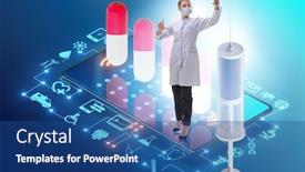  Presentation with diagnostics - Colorful slide deck enhanced with telemedicine-concept-with-remote-diagnostics backdrop and a ocean colored foreground