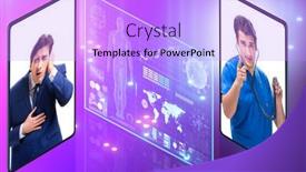  Presentation with diagnostics - Cool new presentation design with telemedicine-concept-with-remote-diagnostics backdrop and a lilac colored foreground