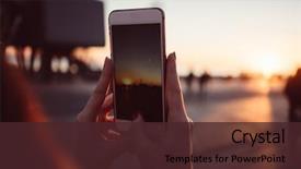  Presentation with hands holding - Amazing slide deck having telephone 3g - close up portrait backdrop and a wine colored foreground