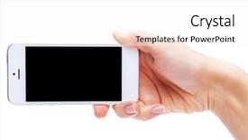  Presentation with white blank notebook silver - Presentation theme consisting of telephone 3g - hand holding white smartphone background and a white colored foreground