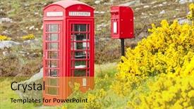  Presentation with boom box - Amazing slide deck having telephone booth and letter box backdrop and a  colored foreground