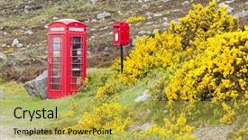  Presentation with telephone - Amazing slides having telephone booth and letter box backdrop and a yellow colored foreground
