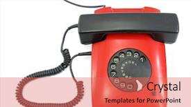 Presentation with red telephone - Presentation theme having telephone flat red and black lovely phone with fingerwheel background and a coral colored foreground