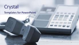  Presentation with telephone - Audience pleasing slide deck consisting of telephone handset off the hook backdrop and a sky blue colored foreground