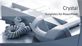  Presentation with emergency - PPT theme featuring telephone handset off the hook background and a white colored foreground
