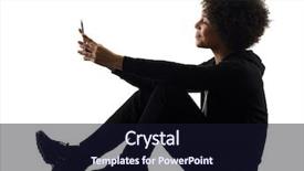  Presentation with race - Cool new slides with telephone in studio shadow silhouette backdrop and a wine colored foreground