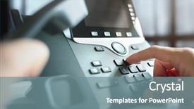  Presentation with customer service - Theme having telephone keypad concept for communication background and a seafoam green colored foreground