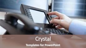  Presentation with customer service - Slides featuring telephone keypad concept for communication background and a violet colored foreground