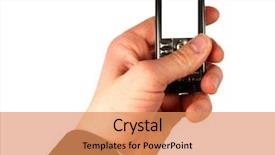  Presentation with mobile phone and germs - Presentation theme enhanced with telephone keypad picture - businessman holding mobile phone background and a coral colored foreground