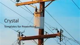  Presentation with telephone pole - PPT theme having telephone pole in los angeles california background and a light blue colored foreground