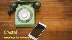  Presentation with old telephone - Presentation theme enhanced with telephone ringing - view of an old phone background and a tawny brown colored foreground