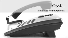  Presentation with telephone - Theme having telephone set isolated on white background and a  colored foreground