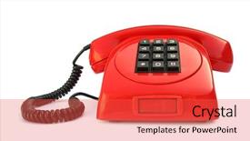  Presentation with red telephone - PPT theme consisting of telephone vintage red lovely phone background and a red colored foreground