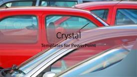  Presentation with car park - Presentation having telephoto image of cars parked background and a red colored foreground