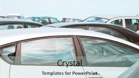  Presentation with car park - Beautiful presentation theme featuring telephoto view of cars parked backdrop and a light blue colored foreground