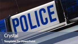  Presentation with police uk - Audience pleasing theme consisting of telephoto view of police sign backdrop and a ocean colored foreground