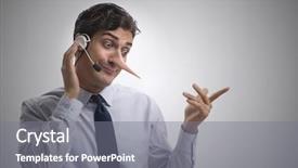  Presentation with phone - Presentation consisting of telesales - businessman on the phone lying background and a gray colored foreground