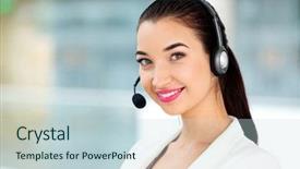  Presentation with support - Cool new slides with telesales - closeup portrait of support phone backdrop and a lemonade colored foreground