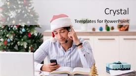  Presentation with christmas sale - Presentation consisting of telesales operator during christmas sale background and a white colored foreground